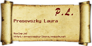 Presovszky Laura névjegykártya